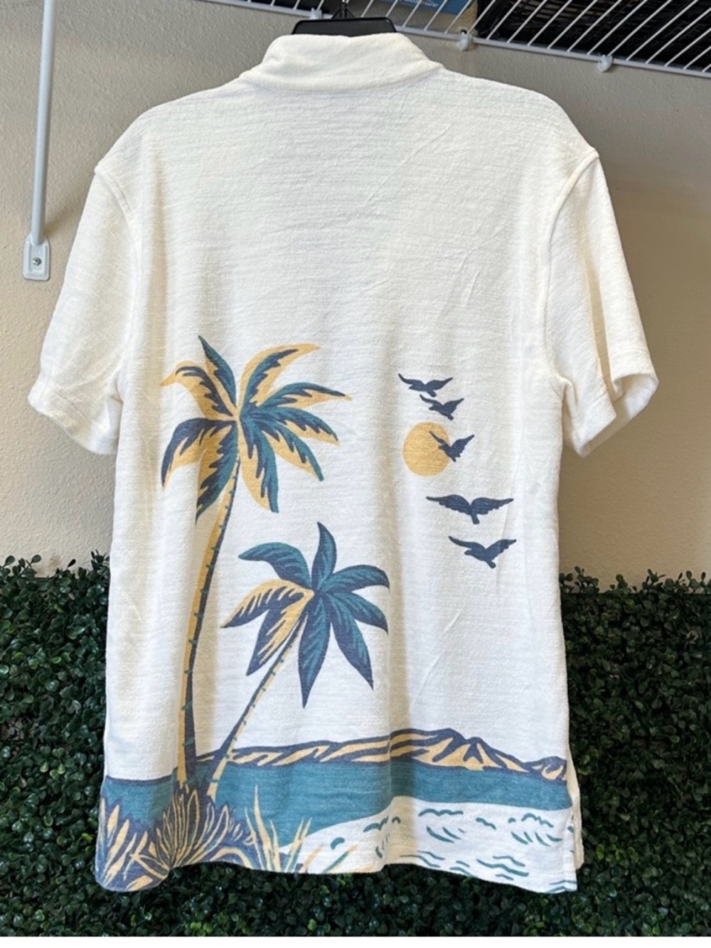 Faherty Men’s Cabana Terry Cloth Button Down Shirt Sand Beach XL NWT $158 - Picture 3 of 7